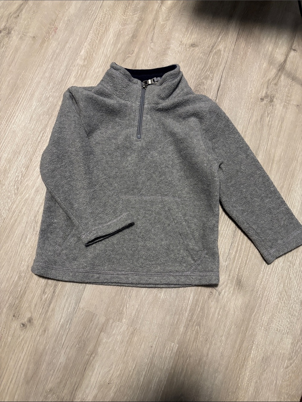 Place Kids Gray Quarter-Zip Fleece Hoodie